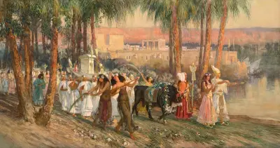 En egyptisk procession av Frederick Arthur Bridgman