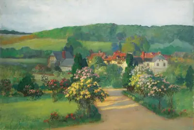 Blommande trädgård av Frederick Arthur Bridgman