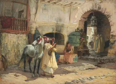 Ut på ridtur, Constantine, Algeriet av Frederick Arthur Bridgman