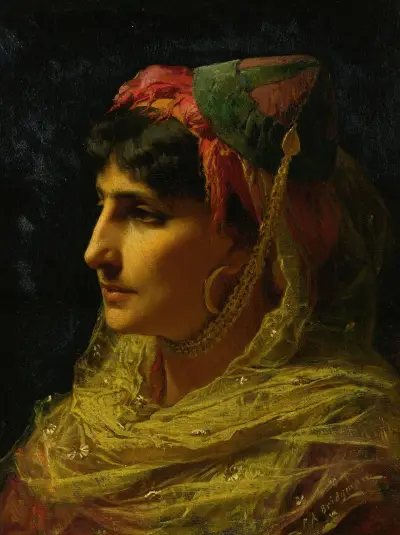 Porträtt av en kvinna av Frederick Arthur Bridgman
