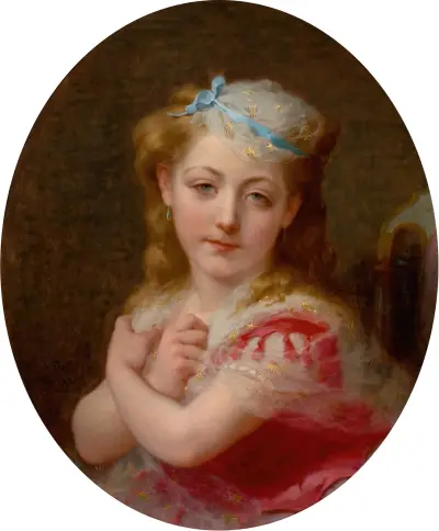 Porträtt av en ung flicka av Frederick Arthur Bridgman