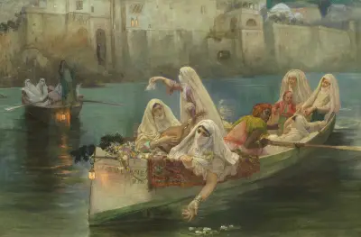 Return from the festival, Algiers av Frederick Arthur Bridgman