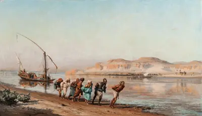 Bogsering på Nilen av Frederick Arthur Bridgman