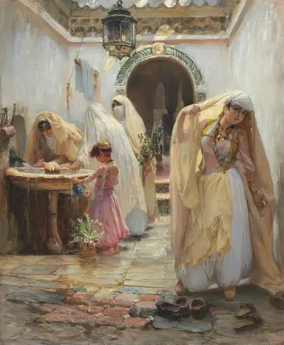 Kvinnor vid brunnen av Frederick Arthur Bridgman