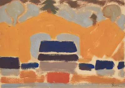 Landskap med hus av Arthur Dove