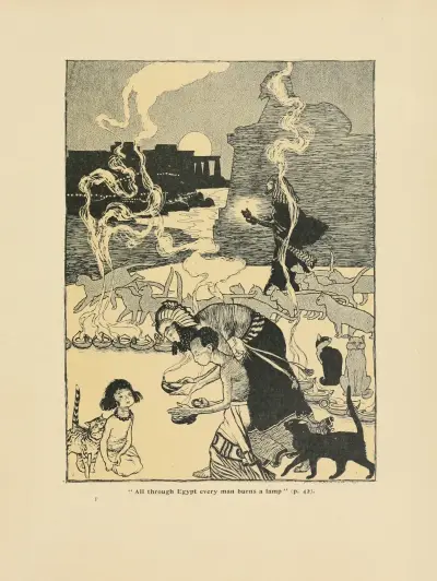 ‘All through egypt every man burns a lamp’ av Arthur Rackham