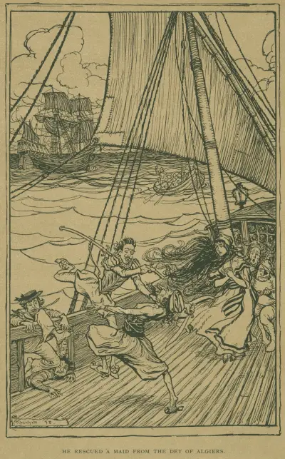 Han räddade en jungfru från Dejen av Alger av Arthur Rackham