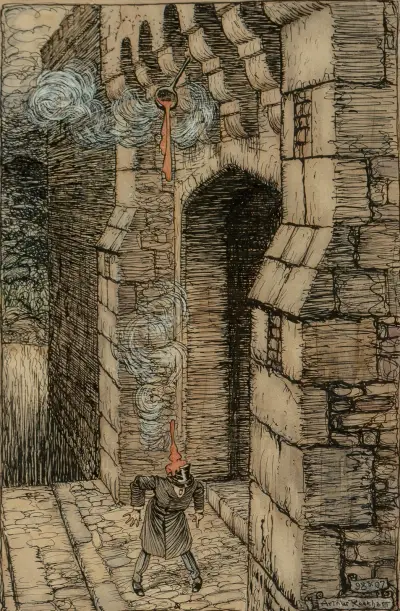 How You’d Frown Should a Ladleful Fall on Your Crown, Arthur Rackham