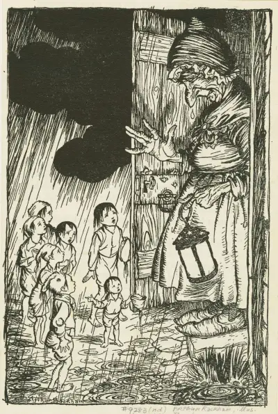 Lille Tom och hans bröder hittar hem av Arthur Rackham