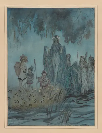 Milton’s ‘Comus’. Sabrina rises av Arthur Rackham