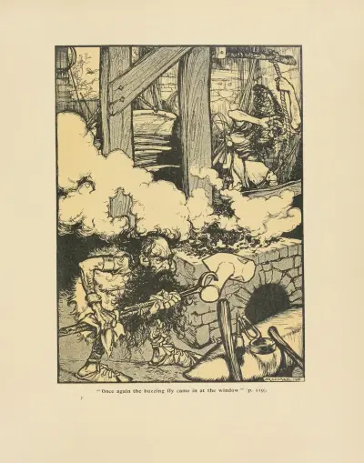 „Wieder summte die Fliege durchs Fenster herein“ von Arthur Rackham