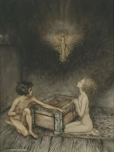 Pandora und Epimetheus von Arthur Rackham
