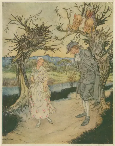 Strosande i skymningen av Arthur Rackham