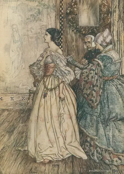 ‘She hath a mark, like a violet, between her shoulders, and another like it on the instep of her left foot.’ av Arthur Rackham