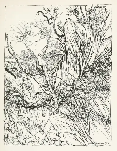 The Oak and the Reeds av Arthur Rackham