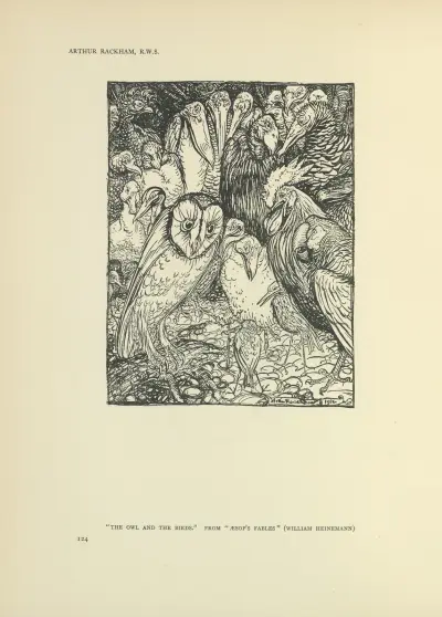 The owl and the birds – Aesop’s fables av Arthur Rackham
