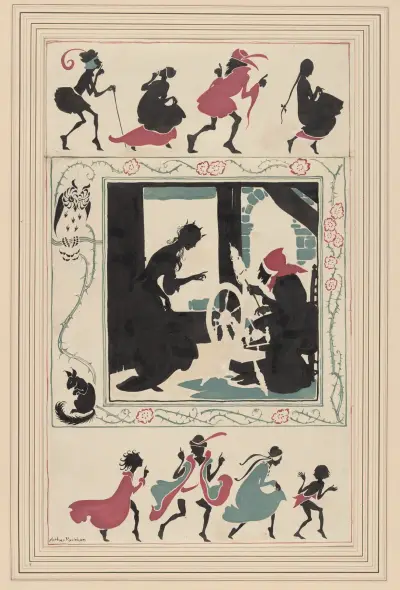 The sleeping beauty. Frontispiece av Arthur Rackham
