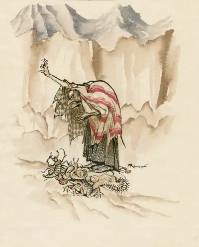 Häxan Sycorax av Arthur Rackham