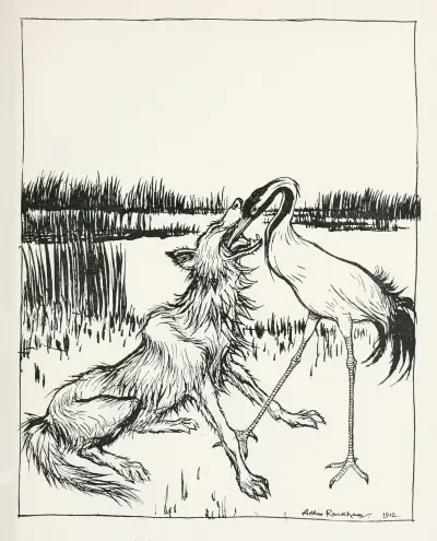 The Wolf and the Crane av Arthur Rackham