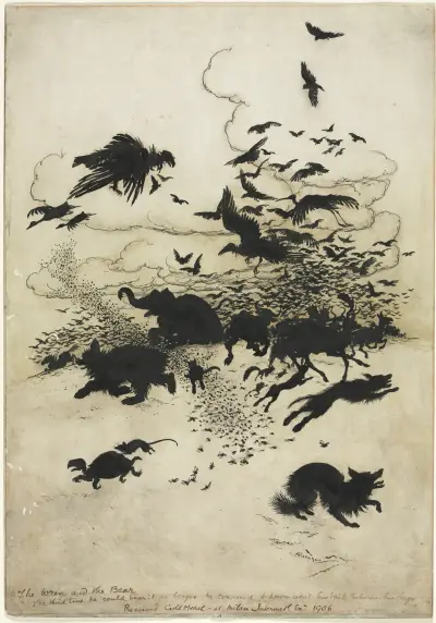 The Wren and the Bear av Arthur Rackham