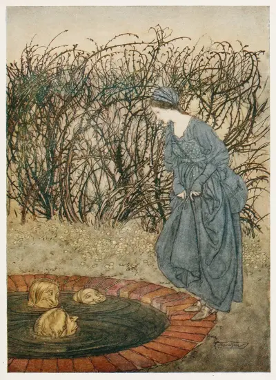 They thanked her and said good-bye, and she went on her journey av Arthur Rackham