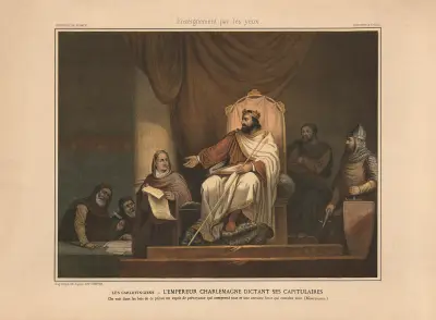 The Carolingians – Emperor Charlemagne dictating his capitularies av Ary Scheffer