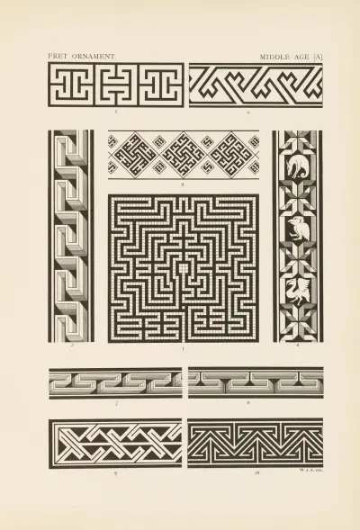Ornamentets konturer i de ledande stilarna, pl. 03 av George Ashdown Audsley