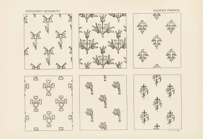 Ornamentets konturer i de ledande stilarna, pl. 16 av George Ashdown Audsley