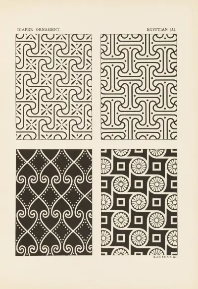Ornament i de ledande stilarna, plansch 18 av George Ashdown Audsley