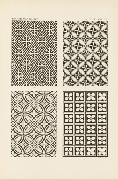 Ornamentmönster i ledande stilar, pl. 36 av George Ashdown Audsley