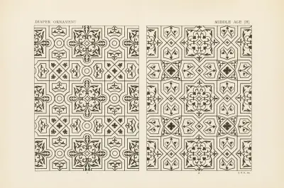 Ornamentmönster i ledande stilar, pl. 40 av George Ashdown Audsley