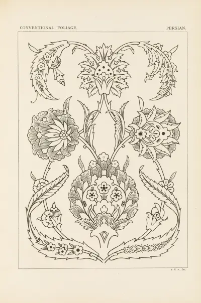 Ornament i ledande stil — plansch 51 av George Ashdown Audsley