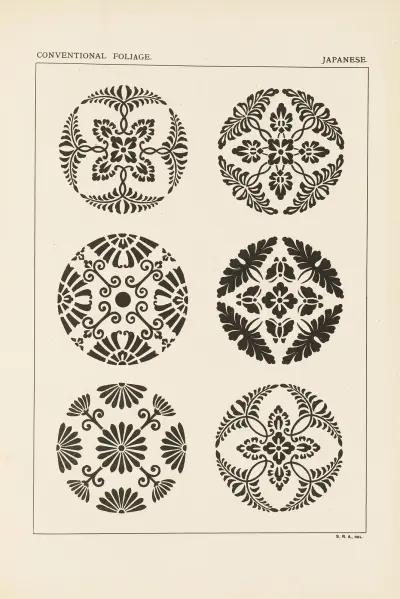 Outlines of ornament in the leading styles Pl.52 av George Ashdown Audsley