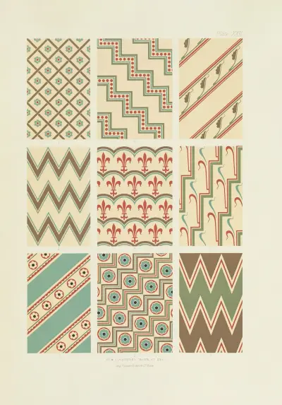 Polykrom dekor för byggnader i medeltida stil, pl. 22 av George Ashdown Audsley