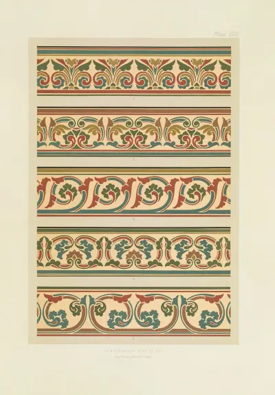Polykrom dekor för byggnader i medeltida stil, pl. 18 av George Ashdown Audsley