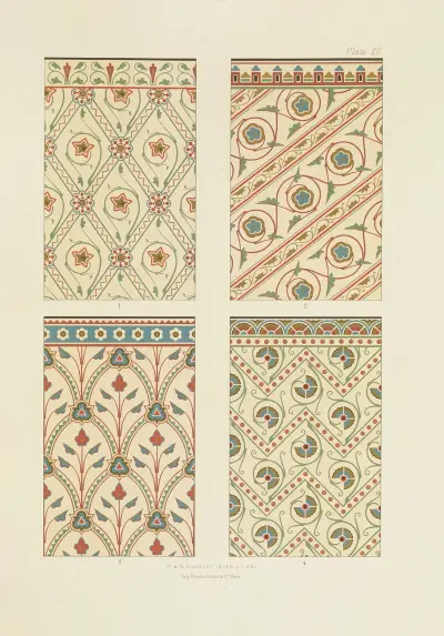Polykrom dekor för byggnader i medeltida stil, pl. 12 av George Ashdown Audsley