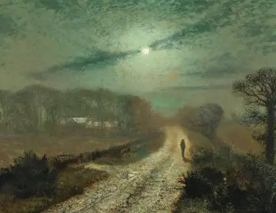 Månskenslandskap av John Atkinson Grimshaw
