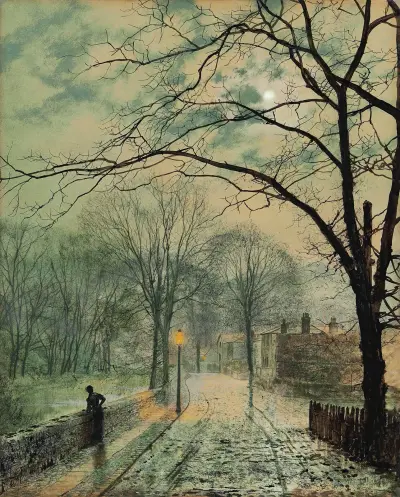 Ein Mondscheinspaziergang, Bonchurch, Isle of Wight von John Atkinson Grimshaw