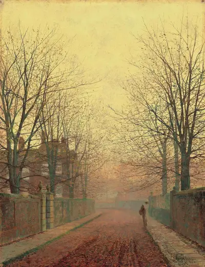 An Autumn Lane, 1883 av John Atkinson Grimshaw