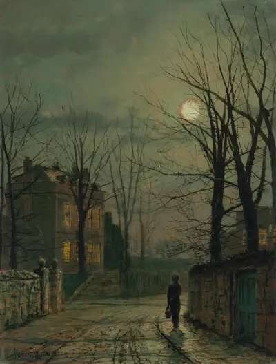 Corner of the Old Road, Claughton, near Scarborough von John Atkinson Grimshaw