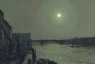 Southwark Bridge from Blackfriars av John Atkinson Grimshaw