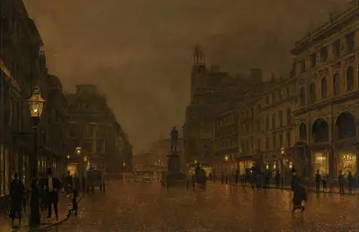 St Anne’s Square och Exchange, Manchester av John Atkinson Grimshaw