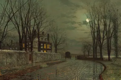 The Turn of the Road av John Atkinson Grimshaw