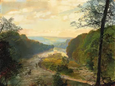 Wharfe-dalen, med Barden Tower bortom av John Atkinson Grimshaw