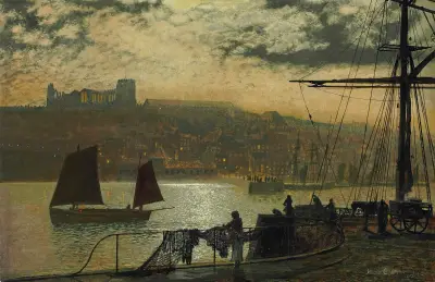 Whitby Abbey And Church av John Atkinson Grimshaw