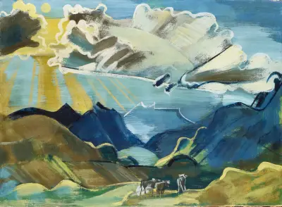 Balmalp With Schächental And Urirotstock av August Babberger