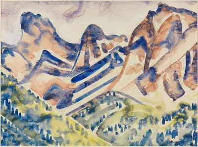 Bergslandskap av August Babberger