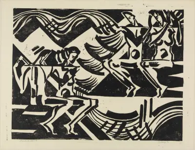 Zwei Paare in der Natur, Blatt II av August Babberger
