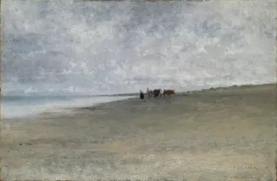 Hazy Weather by the Sea av August Hagborg