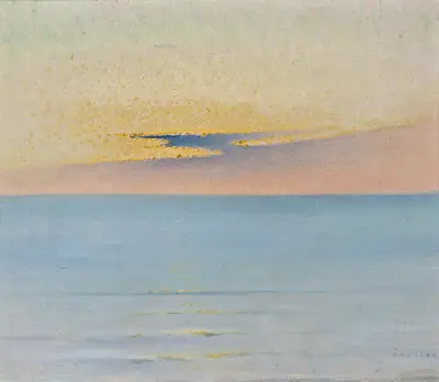 Sea in Sunset av August Hagborg